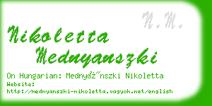 nikoletta mednyanszki business card